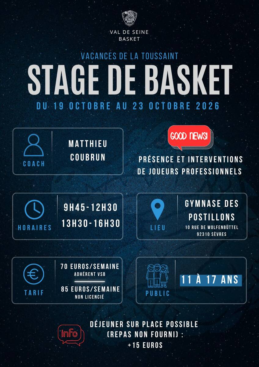 Stage vacances de Toussaint