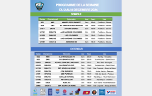 Progamme de la semaine du 2 au 8 décembre 2024