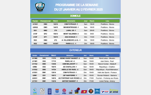 Programme de la semaine du 27 janvier au 2 février 2025