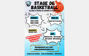 STAGE U13/U18 - VACANCES DE FEVRIER 2025 SEVRES