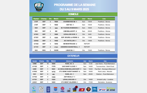 Programme de la semaine du 3 au 9 mars 2025