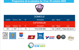 Programme de la semaine du 13 au 19 octobre 2025