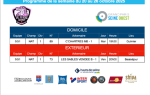 Programme de la semaine du 20 au 26 octobre 2025