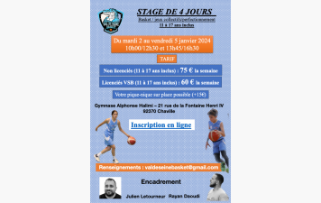 STAGE NOEL - 2 - 5 JANVIER 2024