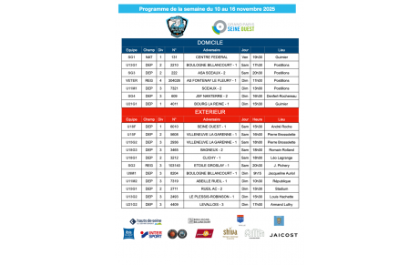 Programme de la semaine du 10 au 16 novembre 2025