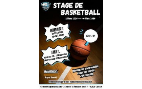 Inscription au stage U9/U11 - Semaine 2 vacances de février