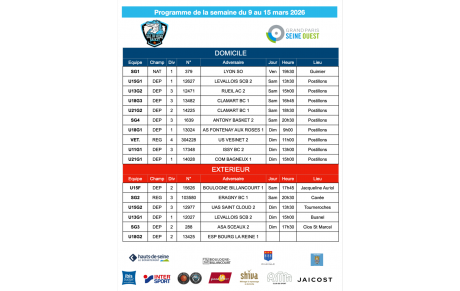 Programme de la semaine du 9 au 15 mars 2026